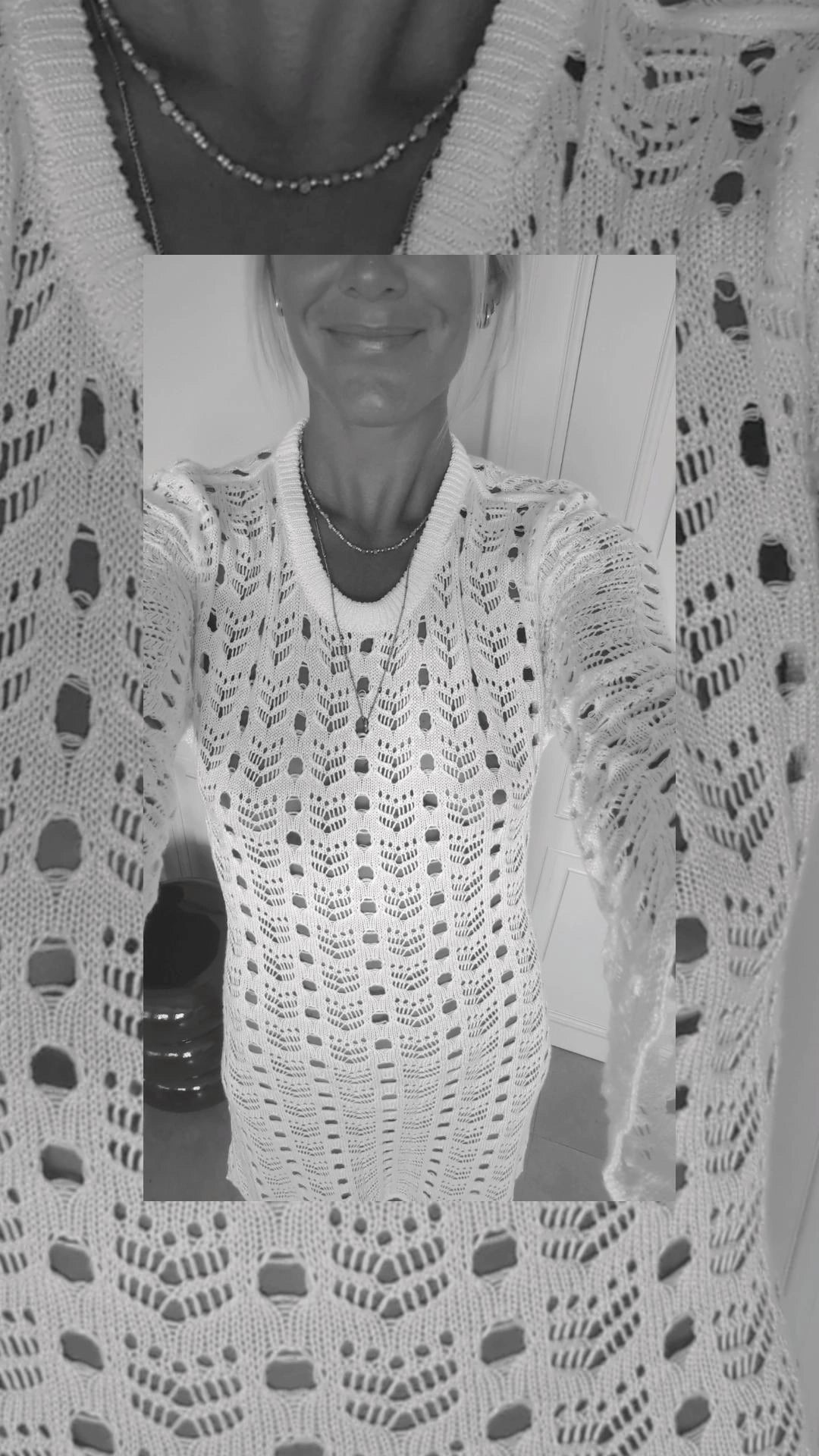 Crochet dress cream