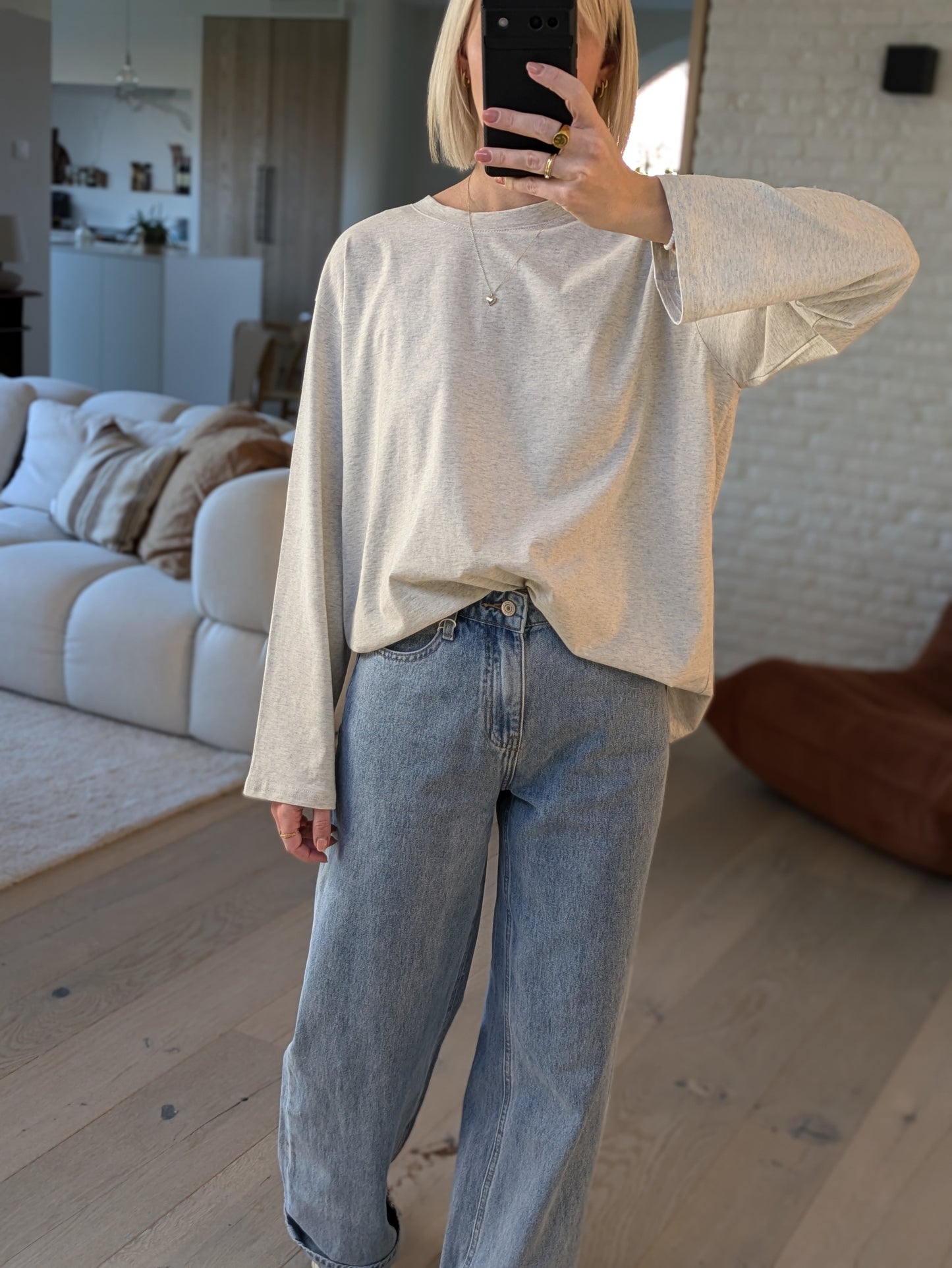 DEUXPOURDEUX THE LABEL - Remy longsleeve tee oatmeal