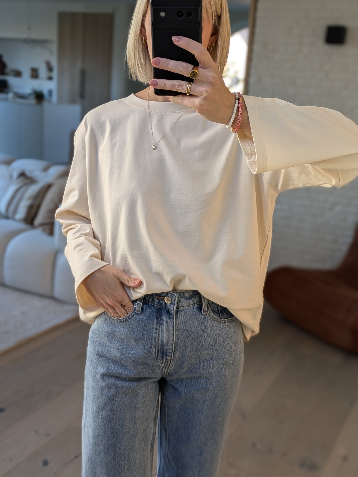 DEUXPOURDEUX THE LABEL - Remy longsleeve tee cream