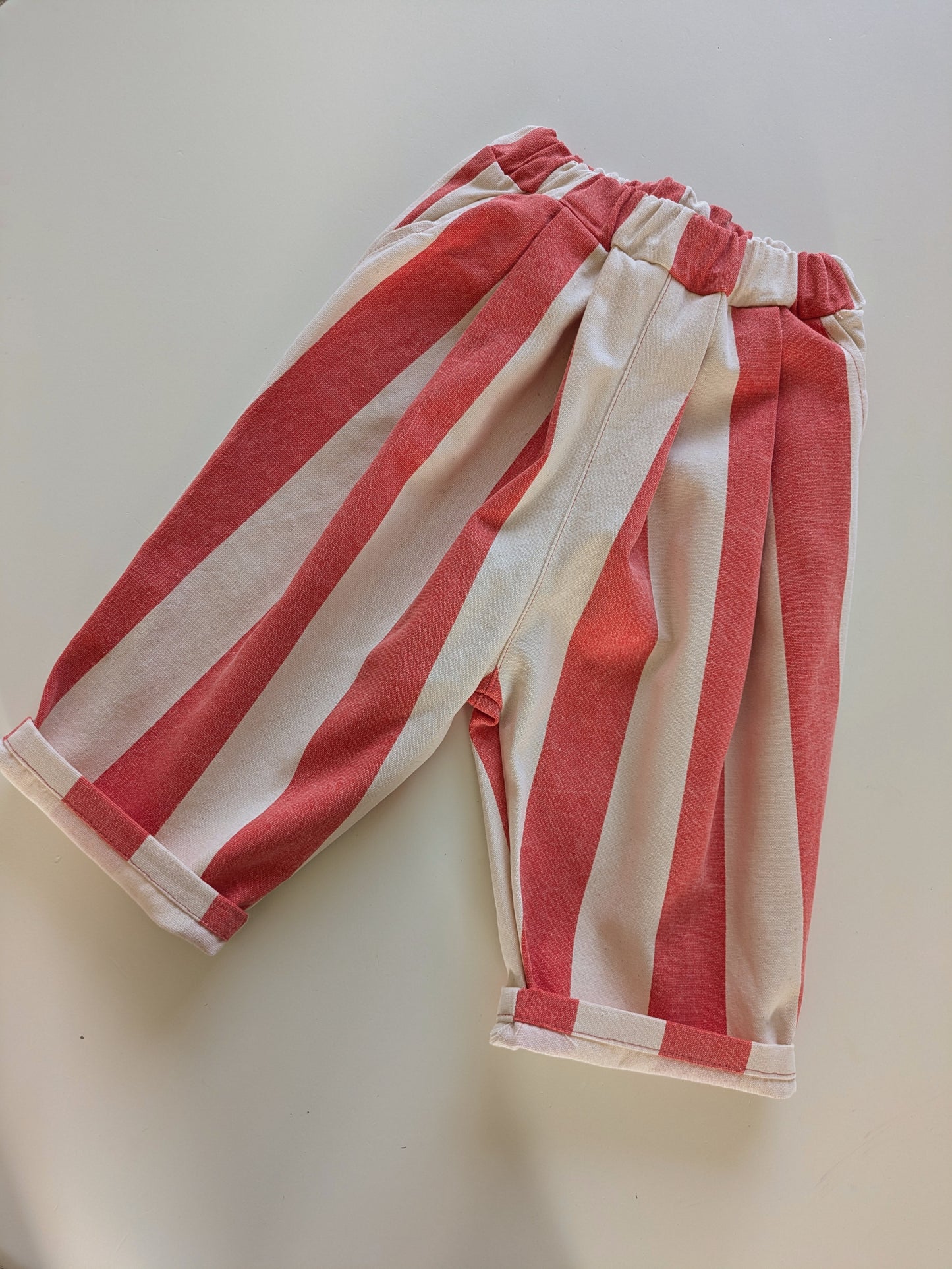 Striped denim red