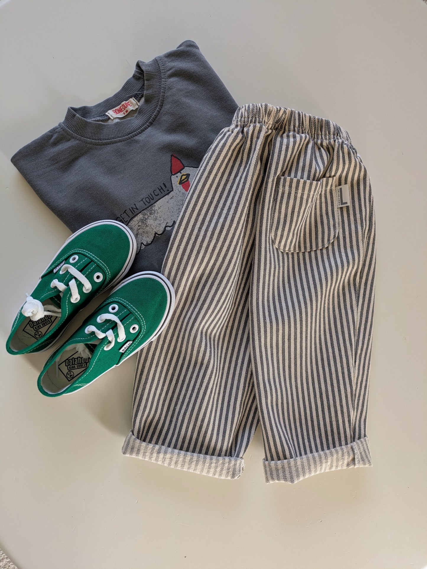 Lala striped pants grey