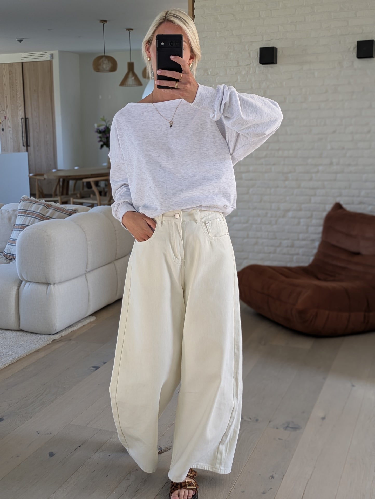 DEUXPOURDEUX THE LABEL - Babette sweater white melange