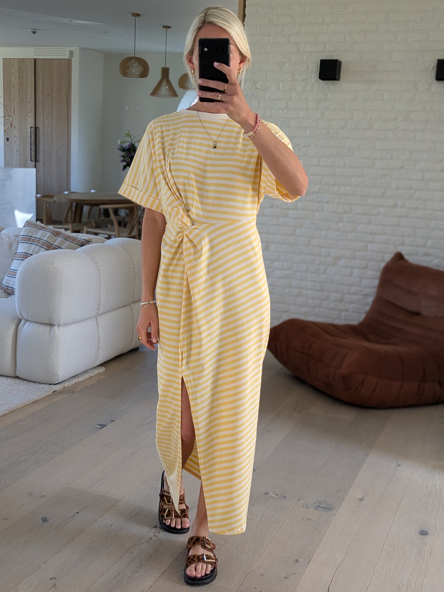 Striped dress yellow