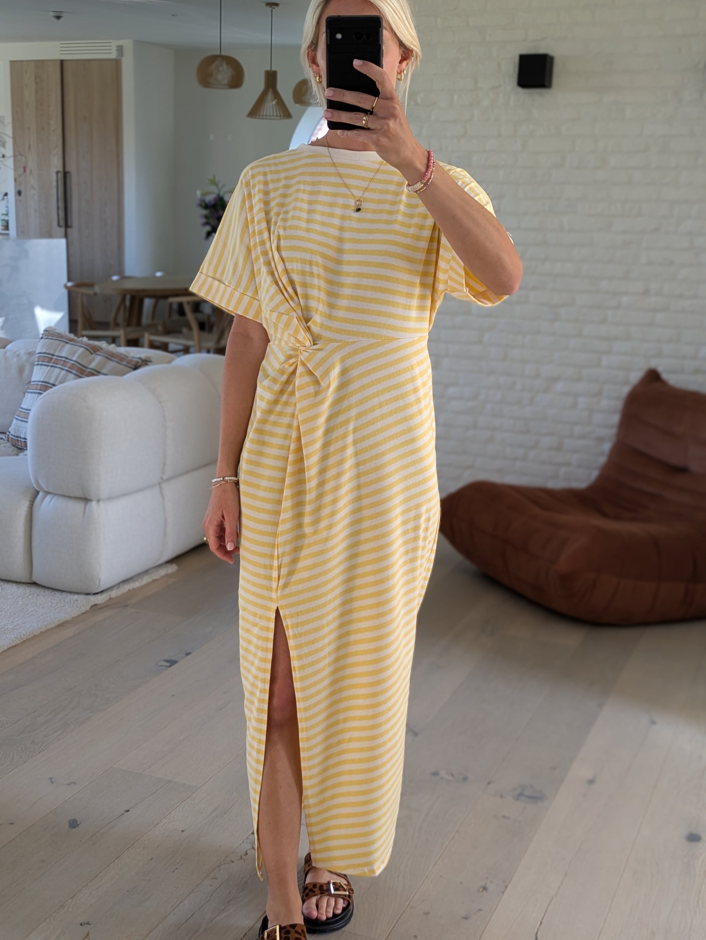 Striped dress yellow