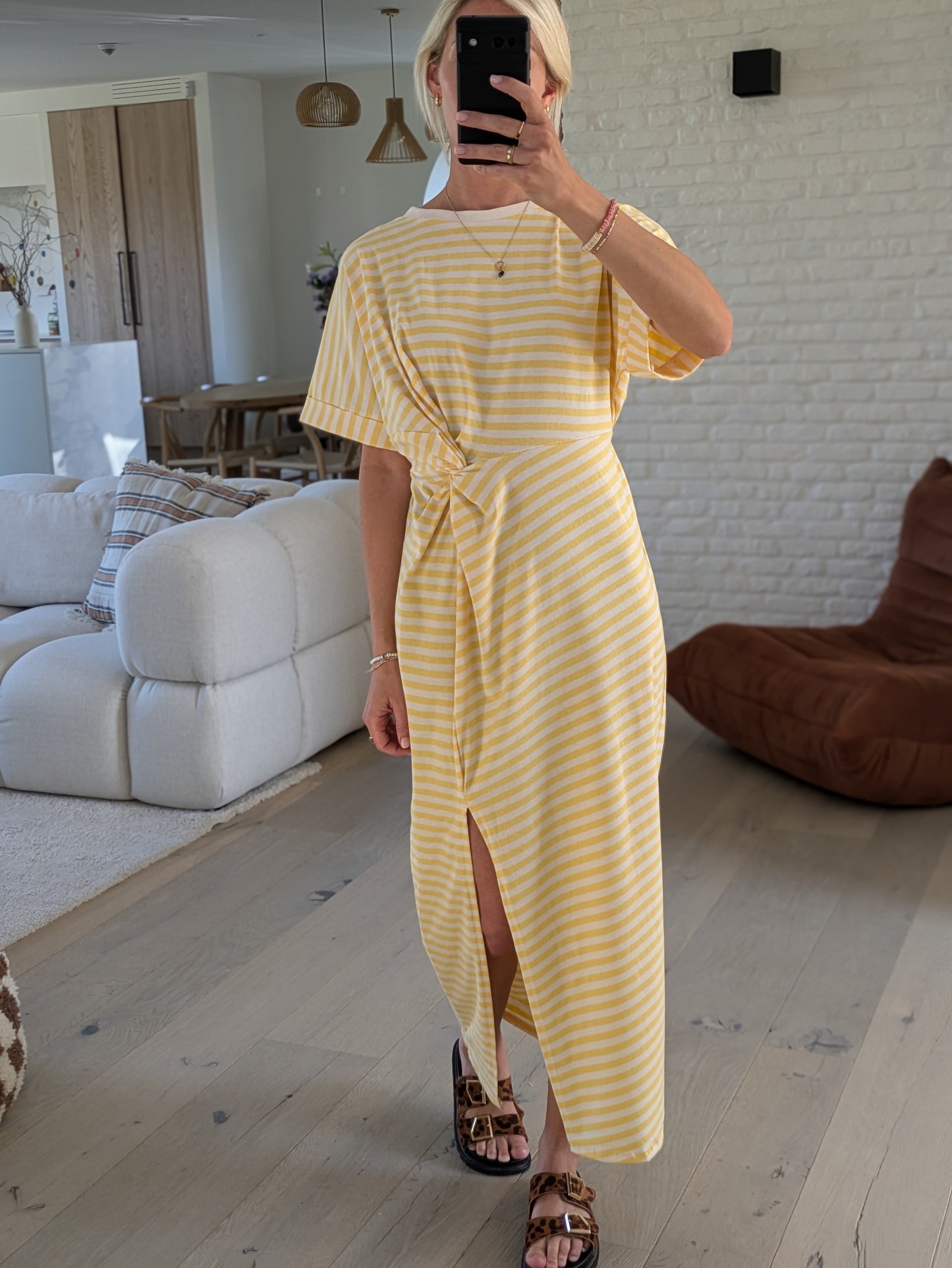 Striped dress yellow