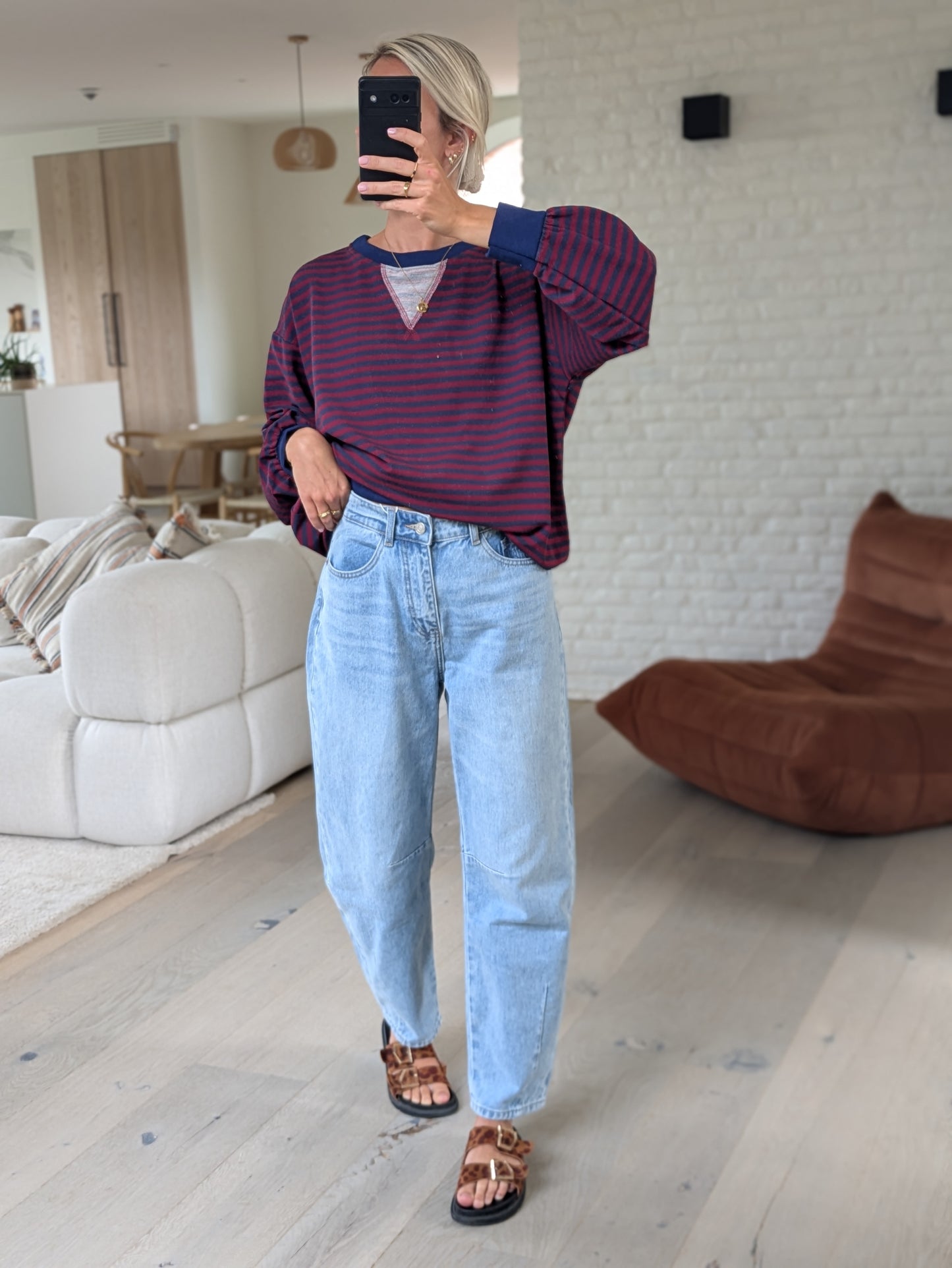 Oversized striped sweater