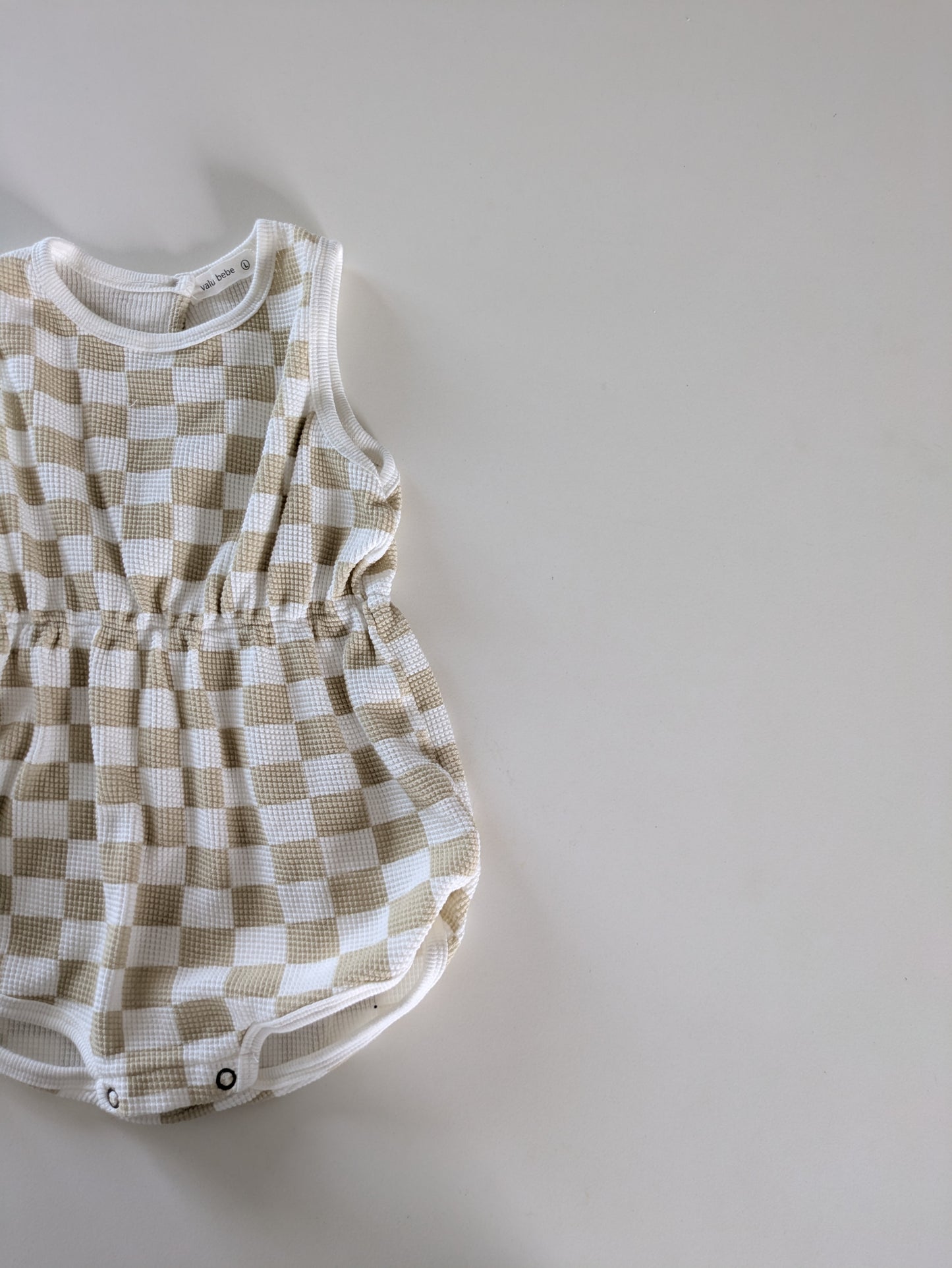 Square block bodysuit beige