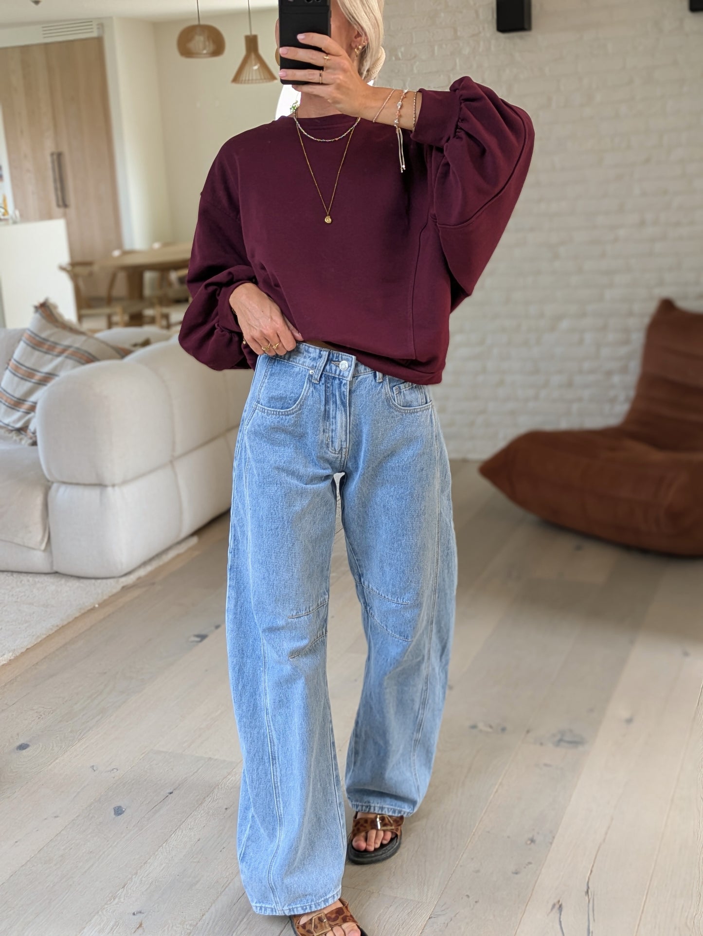 Balloon sweater burgundy