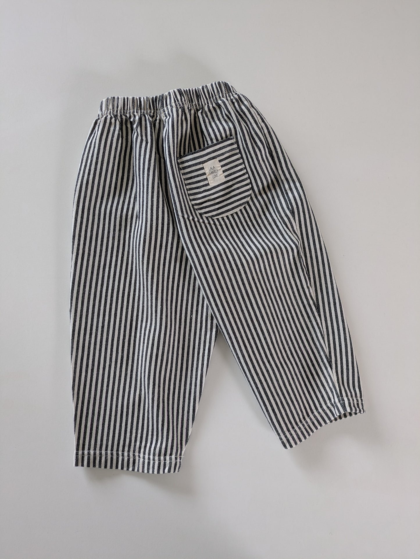 Striped pants black
