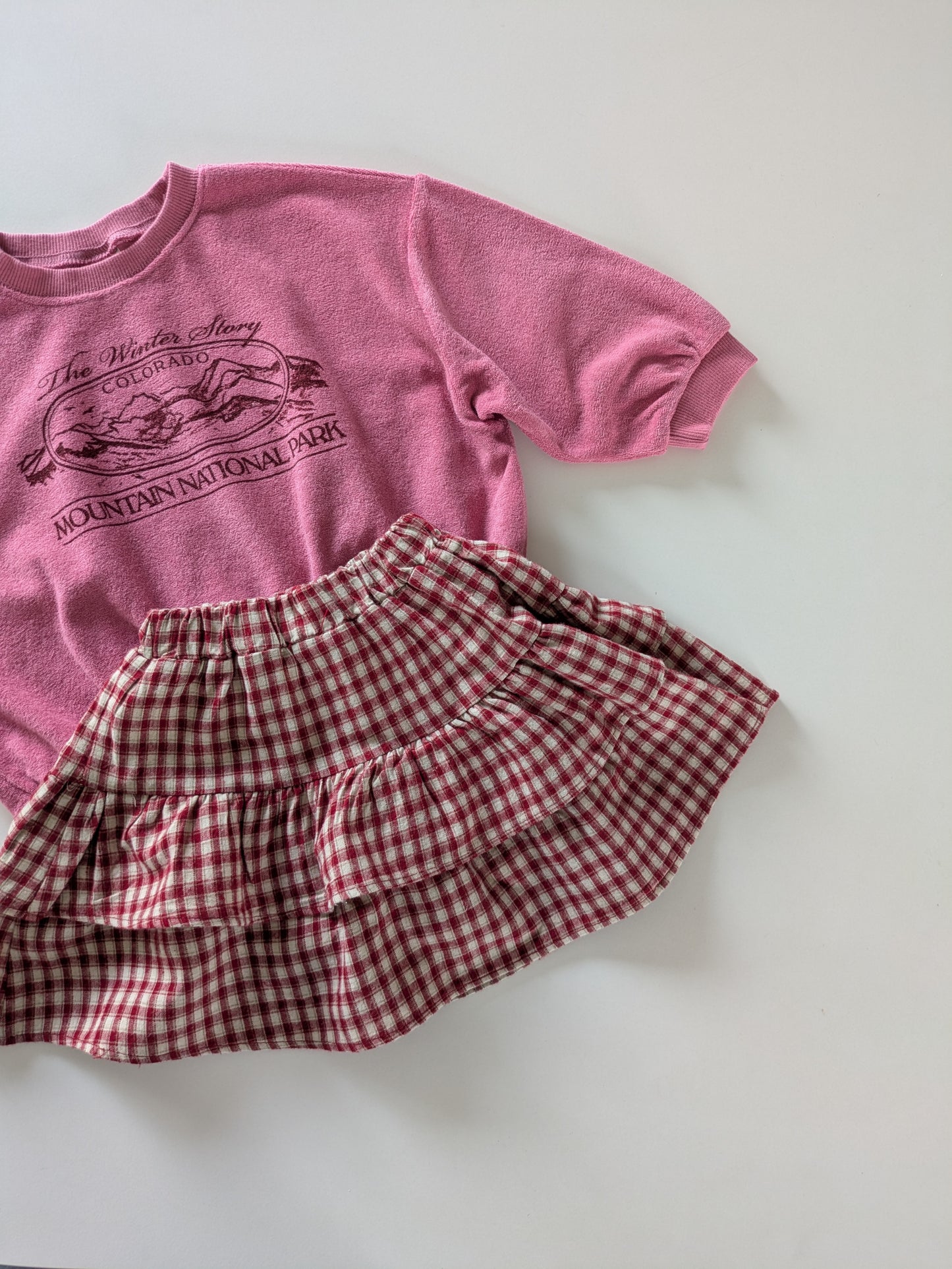 Check skirt red