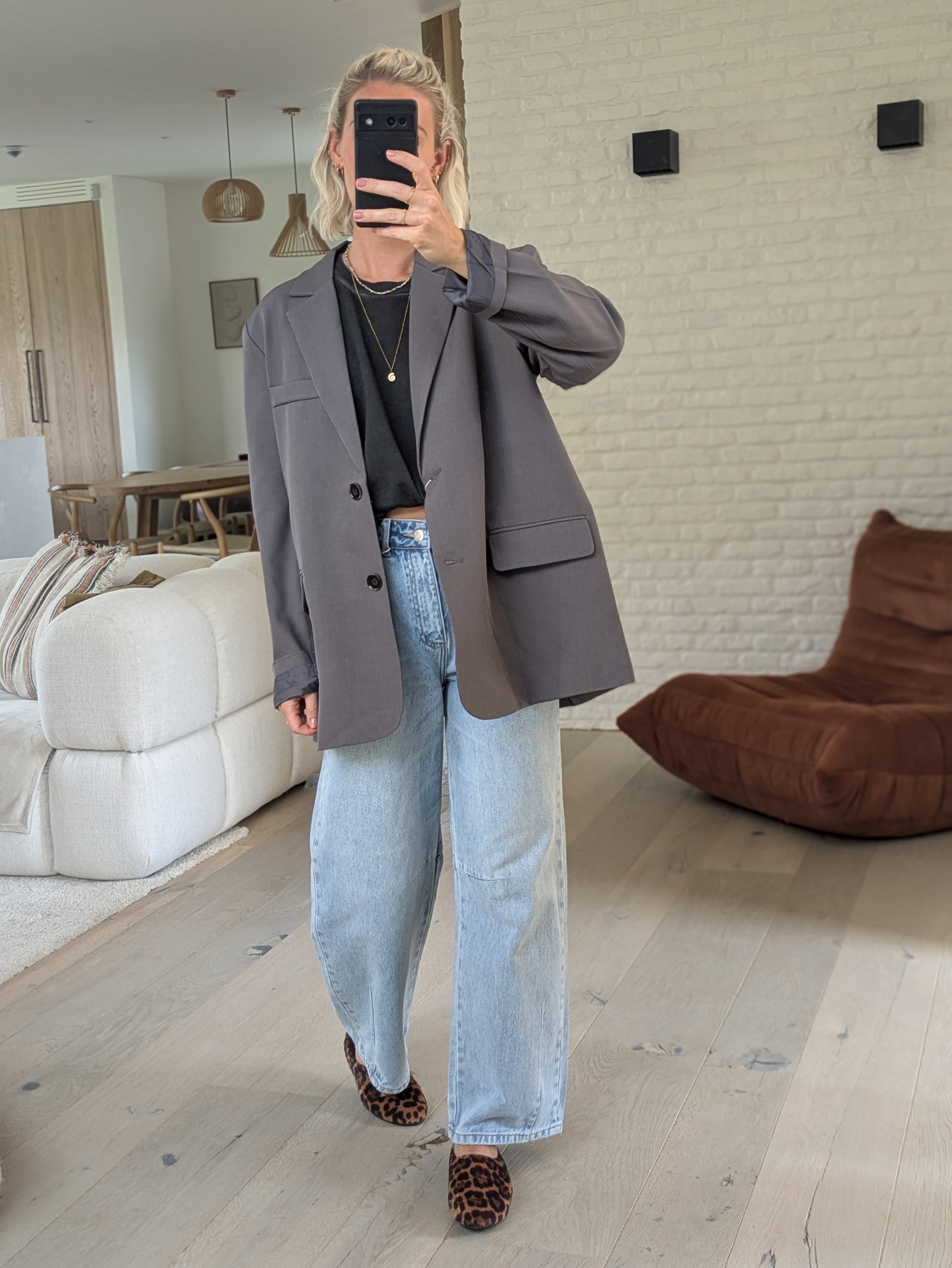 Oversized blazer grey