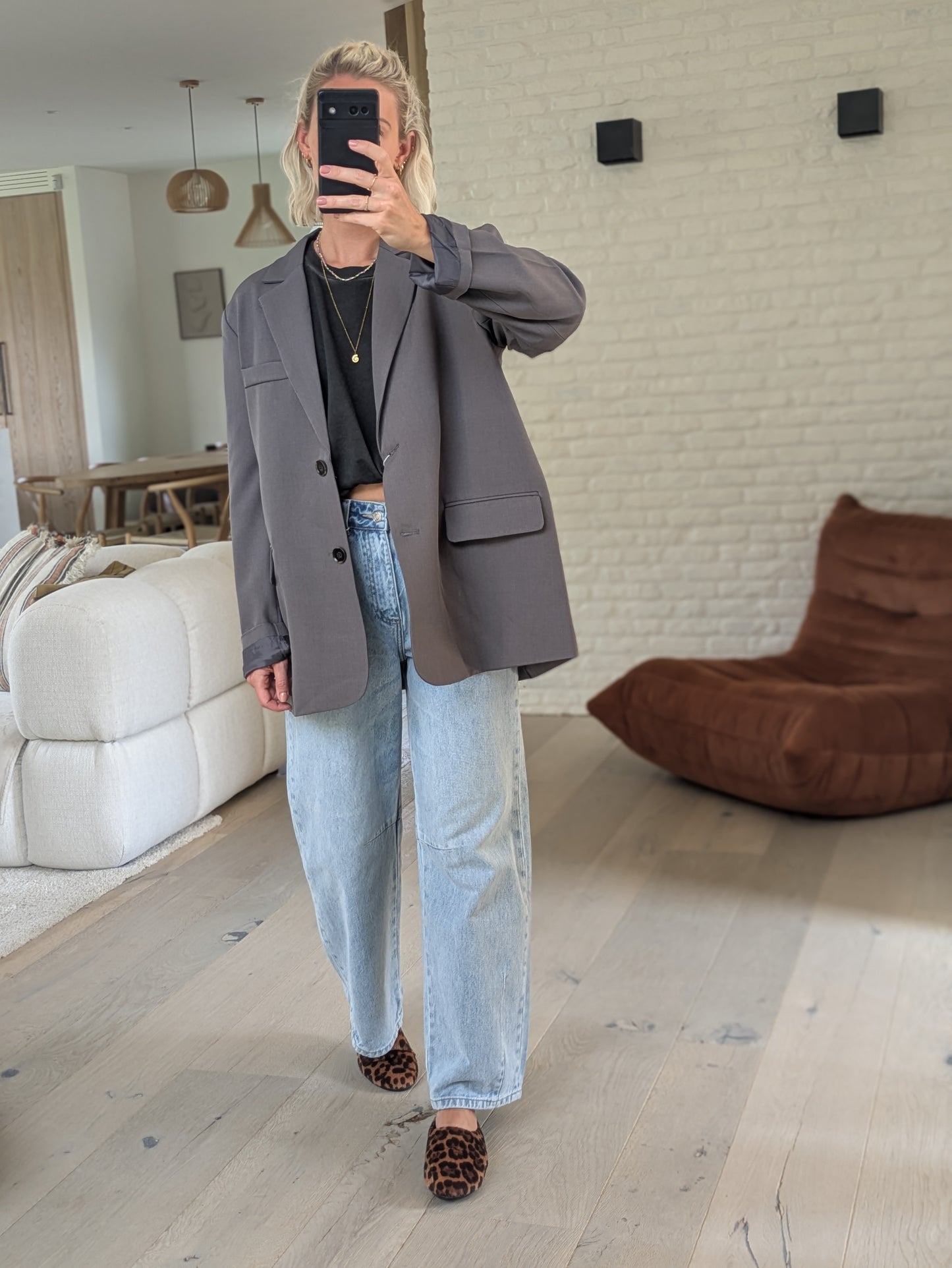 Oversized blazer grey