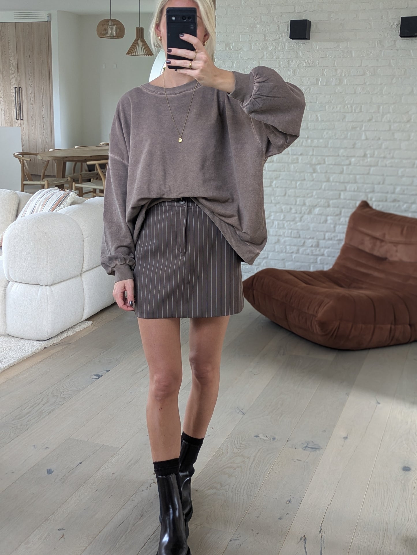 Washed sweater Millie chocolate