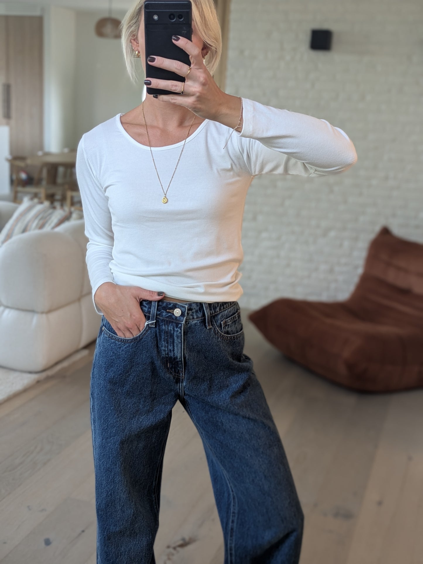 DEUXPOURDEUX THE LABEL - Mozes ribbed longsleeve tee ivory