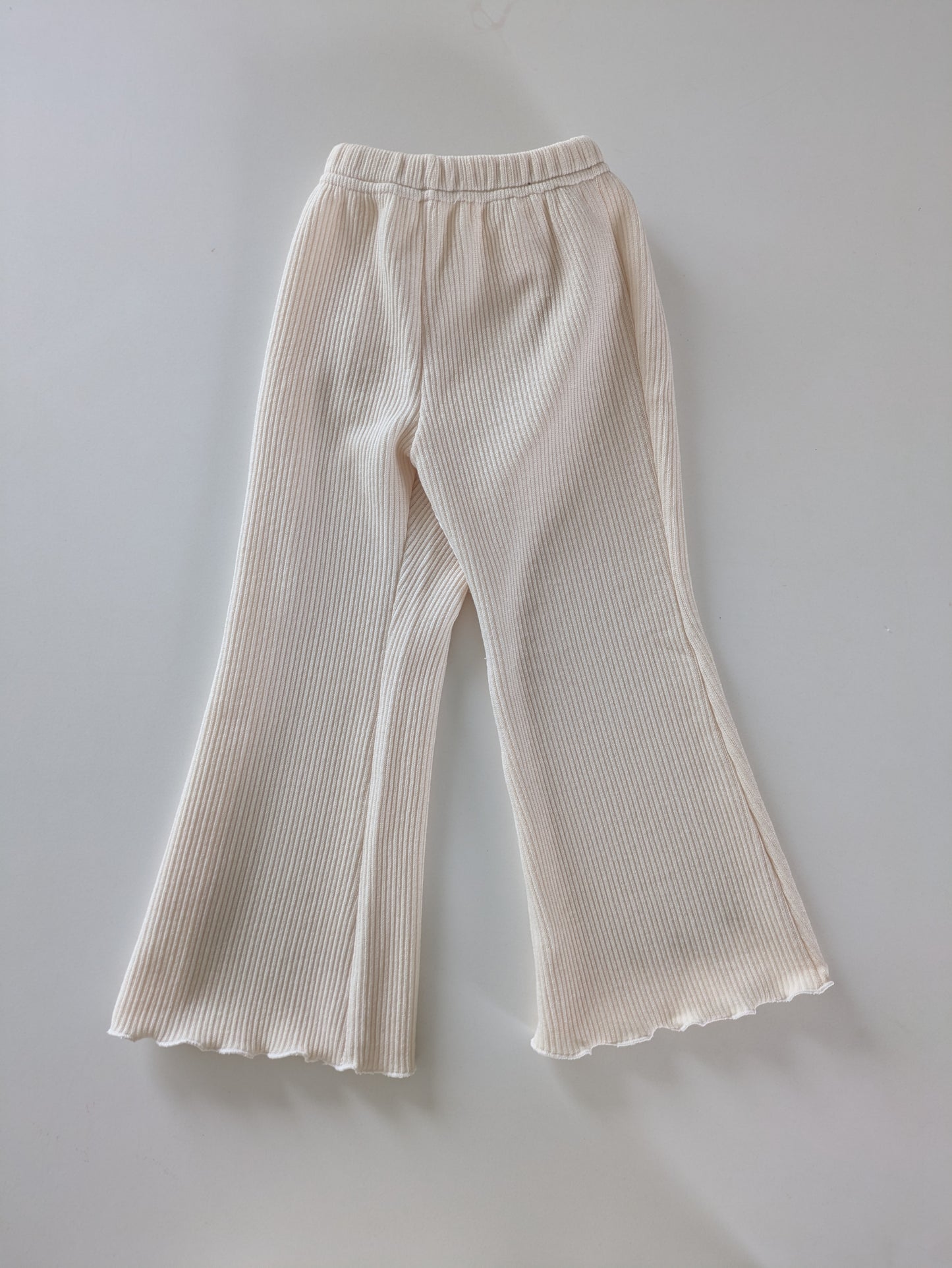 Frill pants cream
