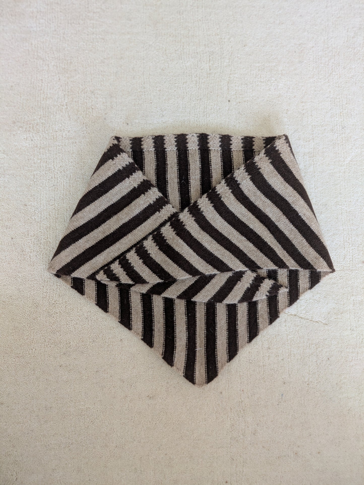 Striped scarf brown beige