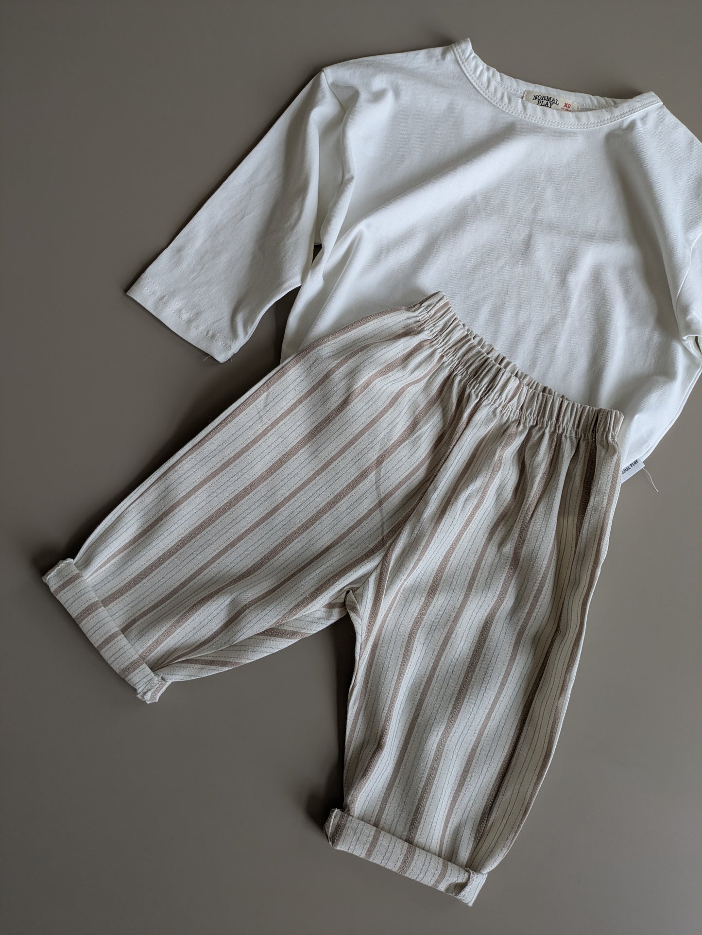 Striped freever pants beige