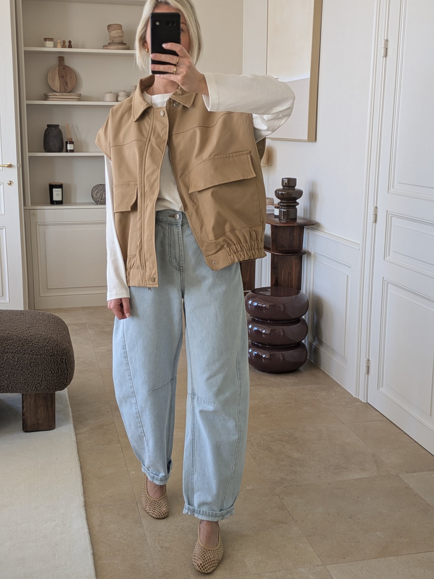 Poppy vest camel