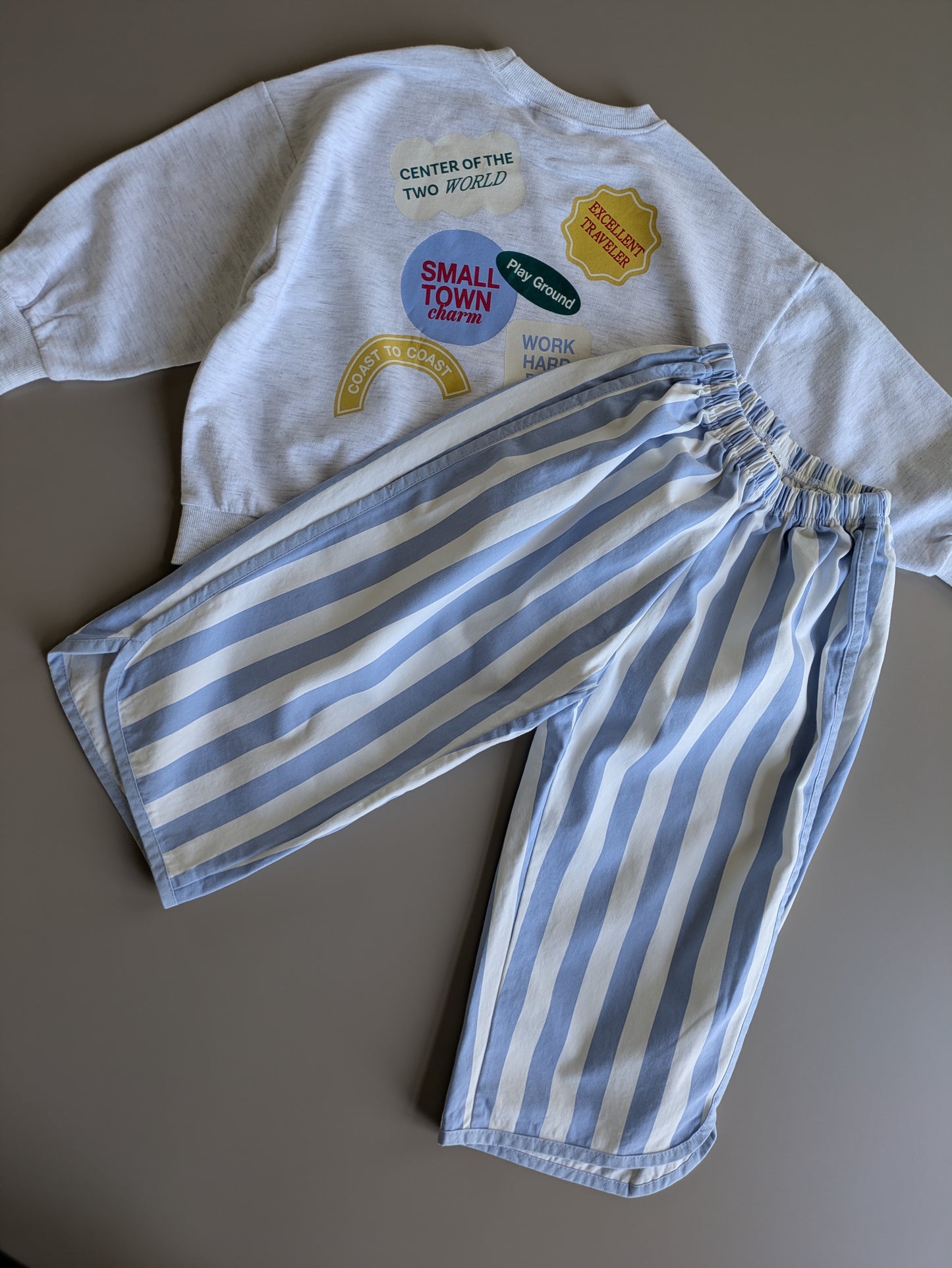 Striped pants blue