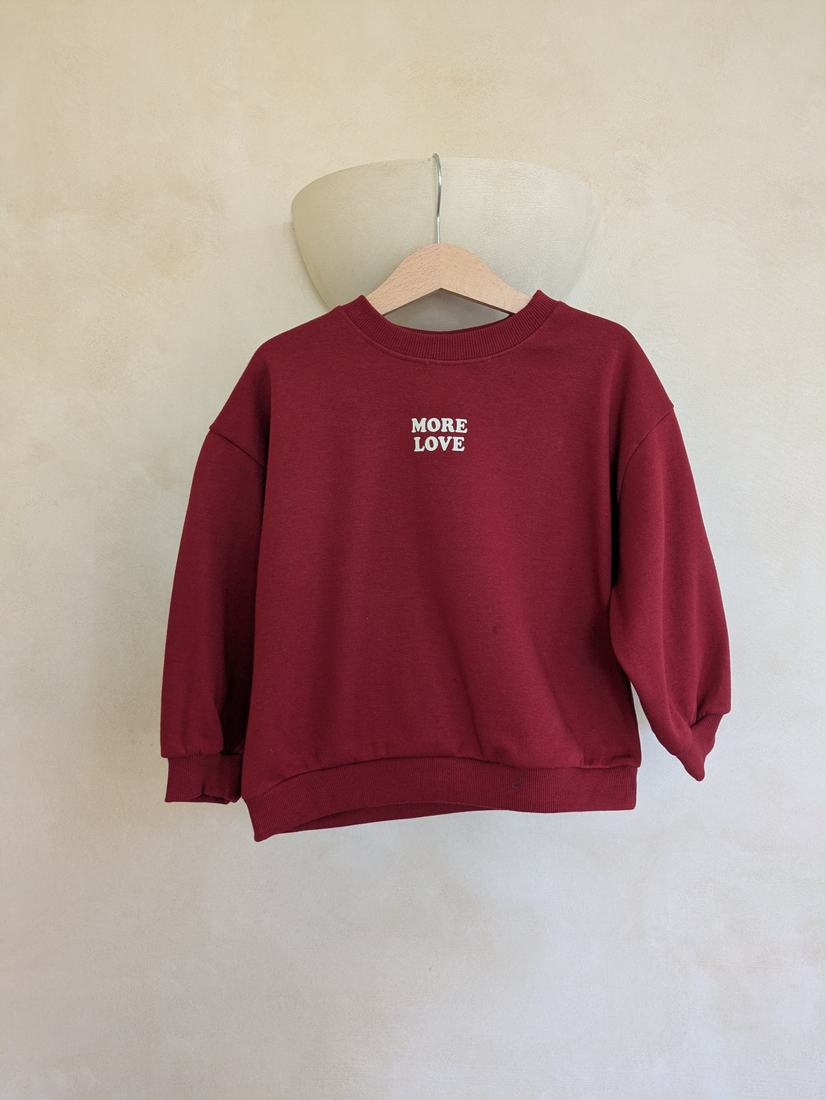 Love more sweatshirt dark red
