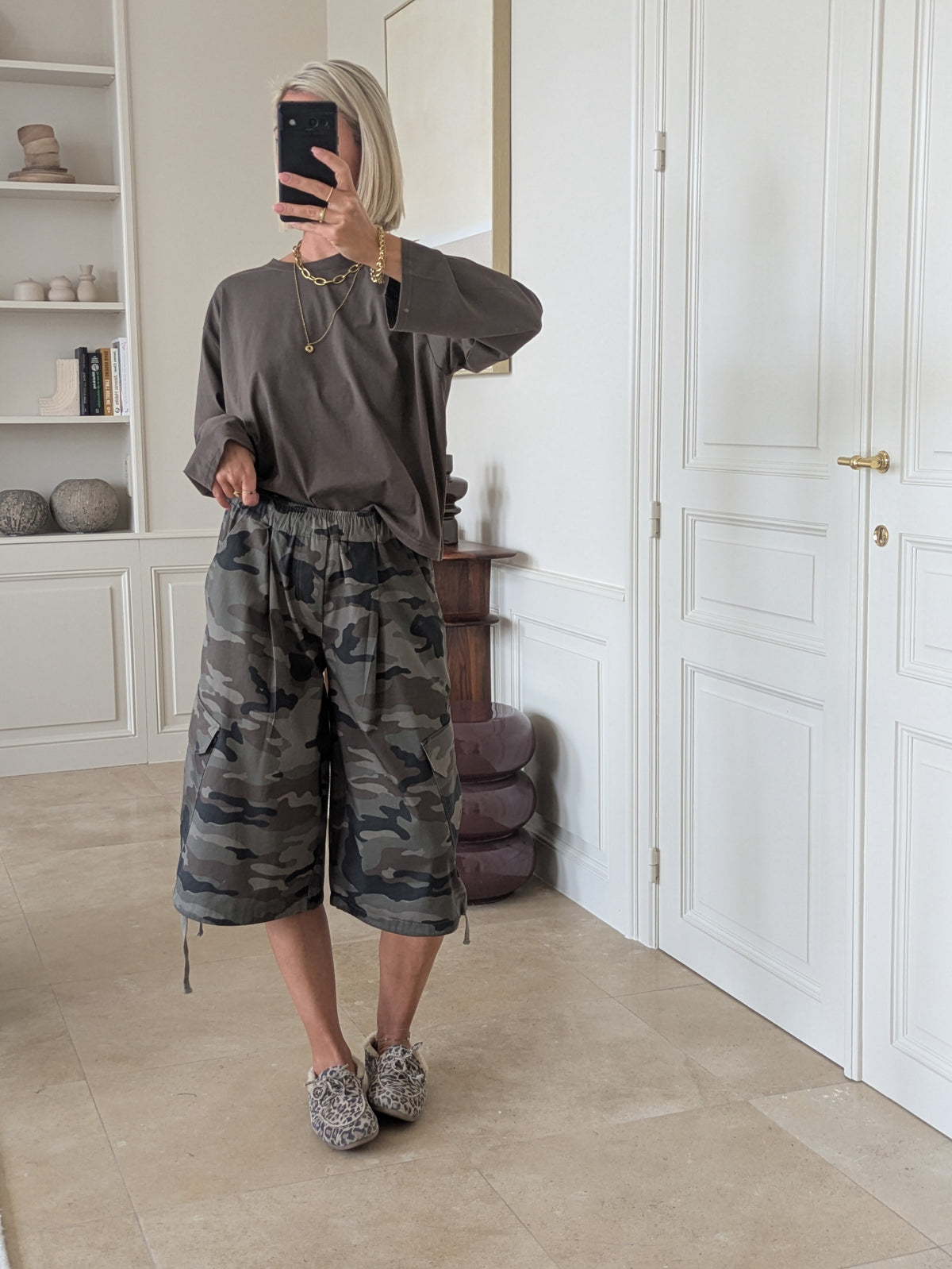 DEUXPOURDEUX THE LABEL - Olivia longsleeve tee kaki/brown