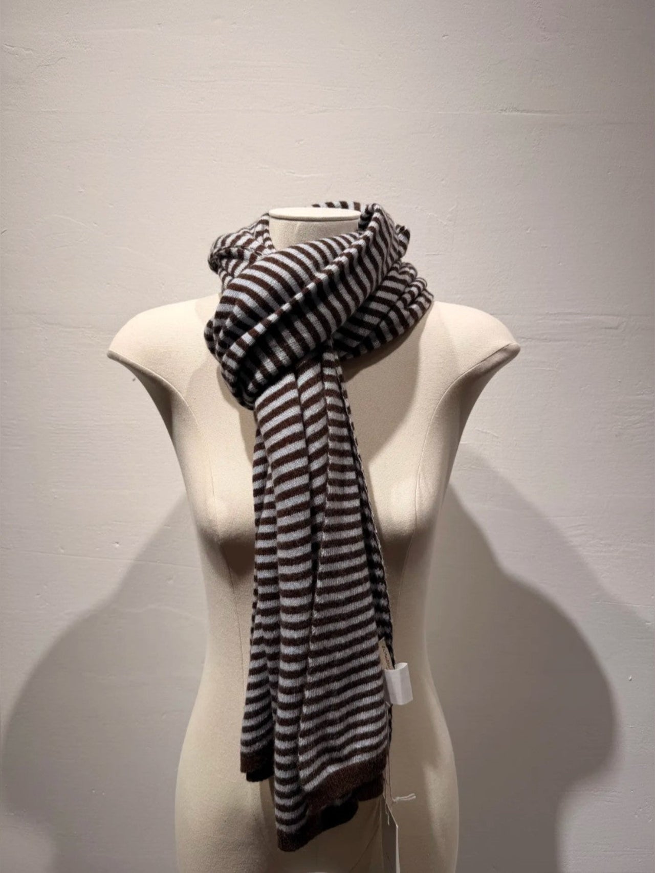 Elle scarf blue/choco