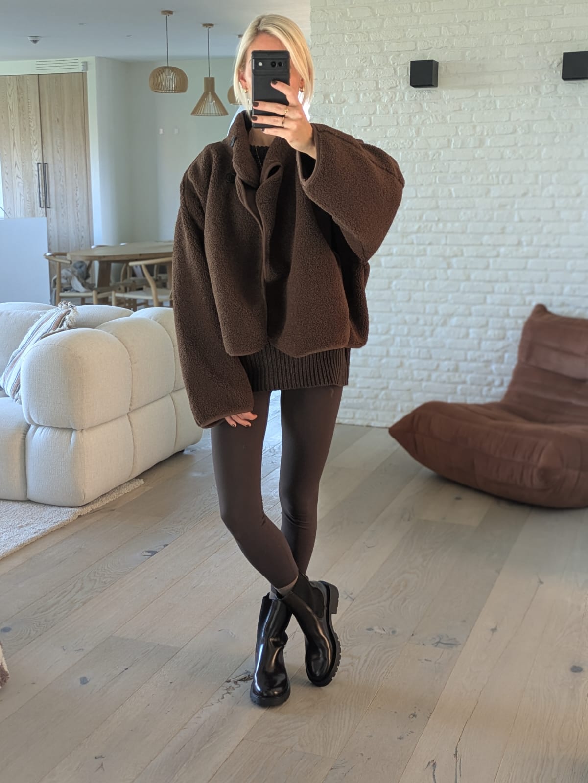 Oversized jacket brown