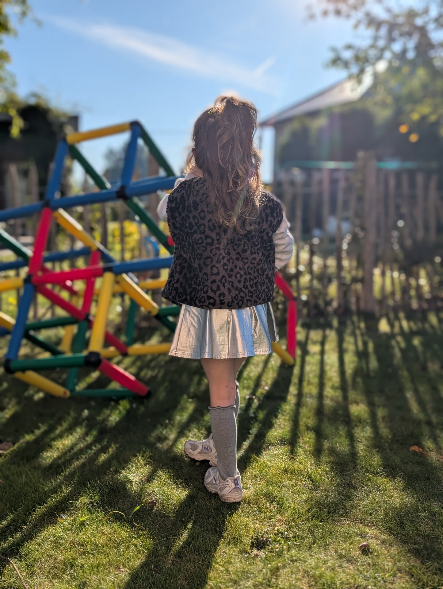 Leather skirt silver