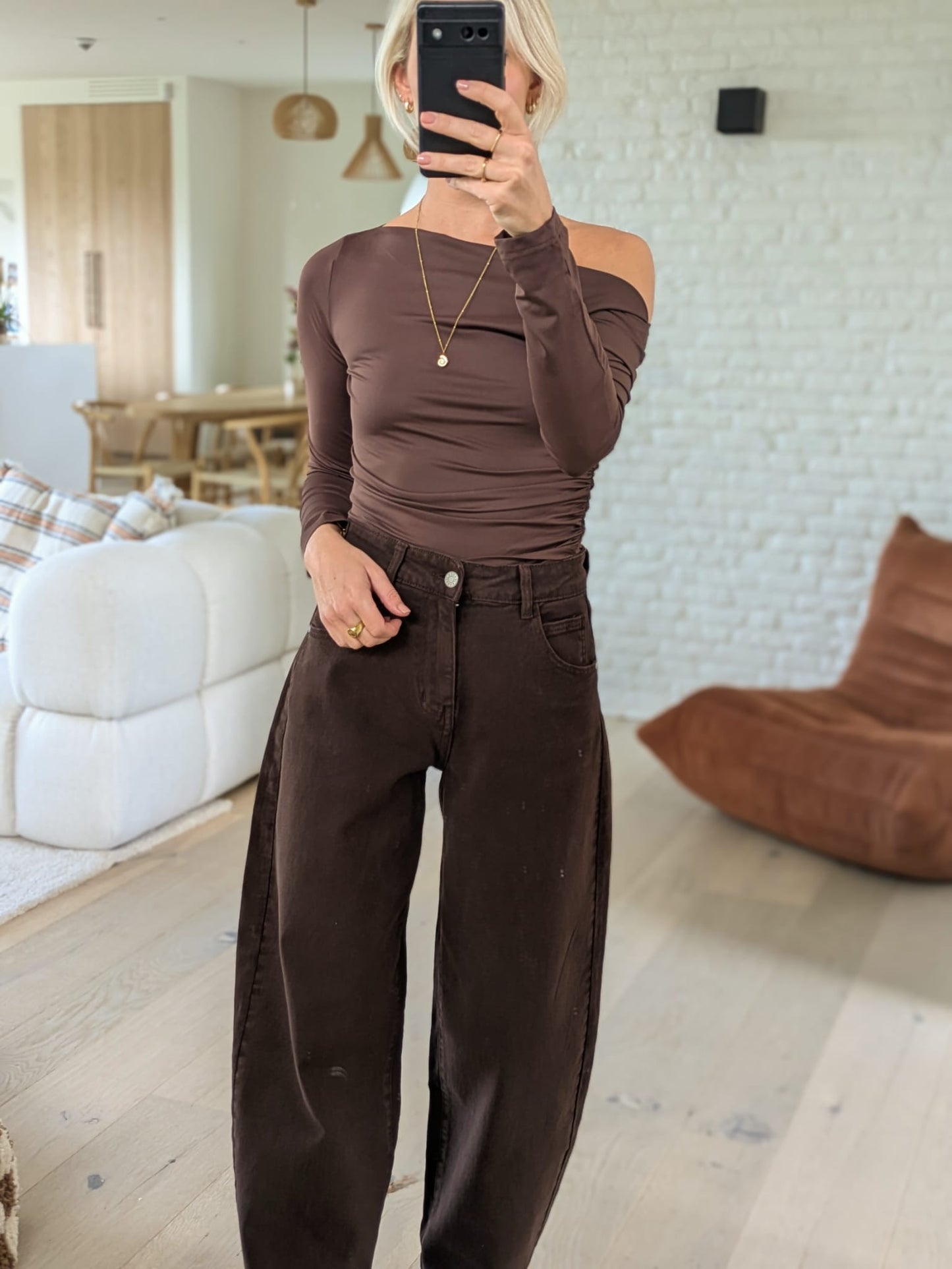 Sofie longsleeve tee brown