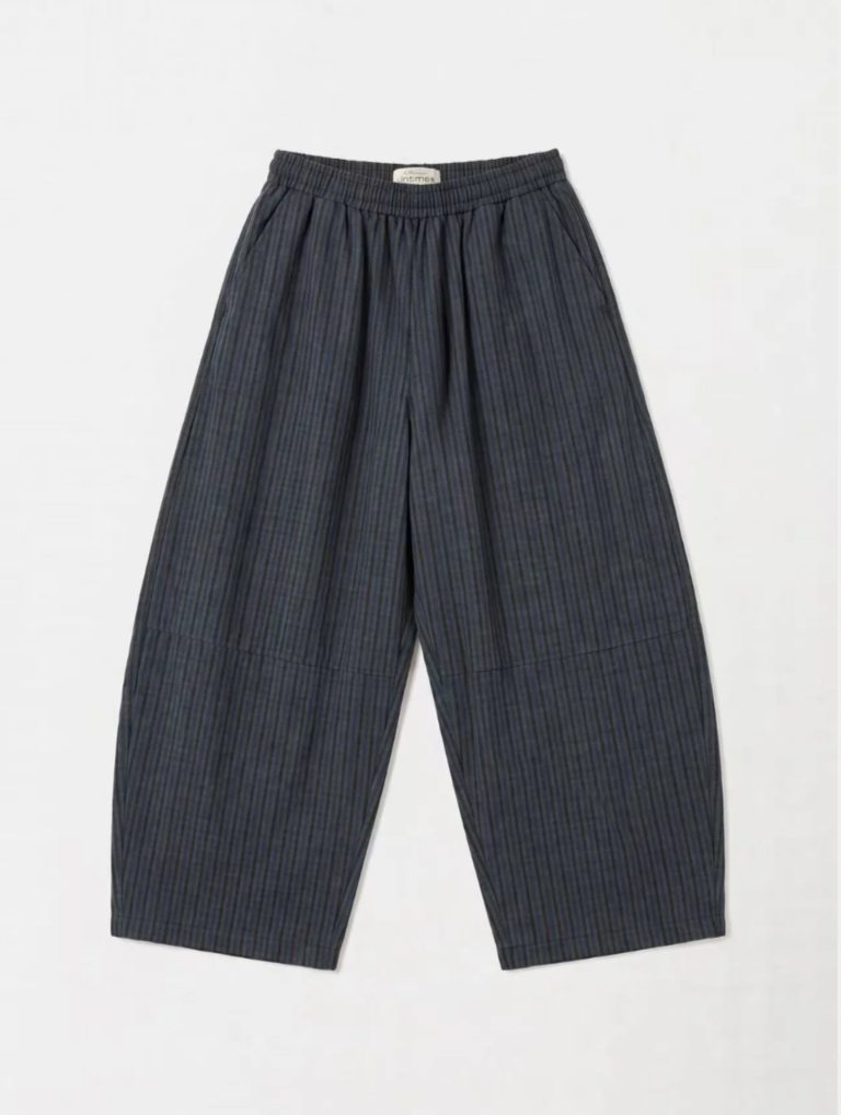 Caro balloon check pants navy