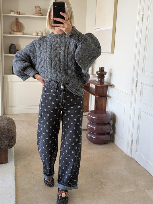 Dot jeans dark grey