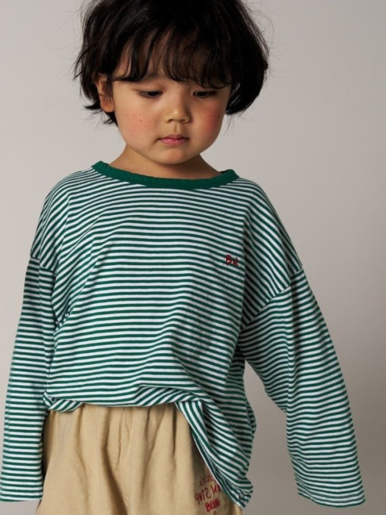 Striped tee groen