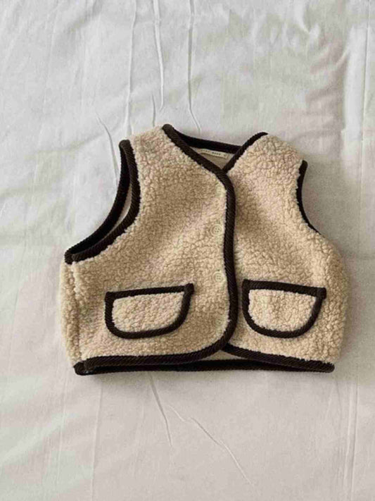 Warme bodywarmer beige