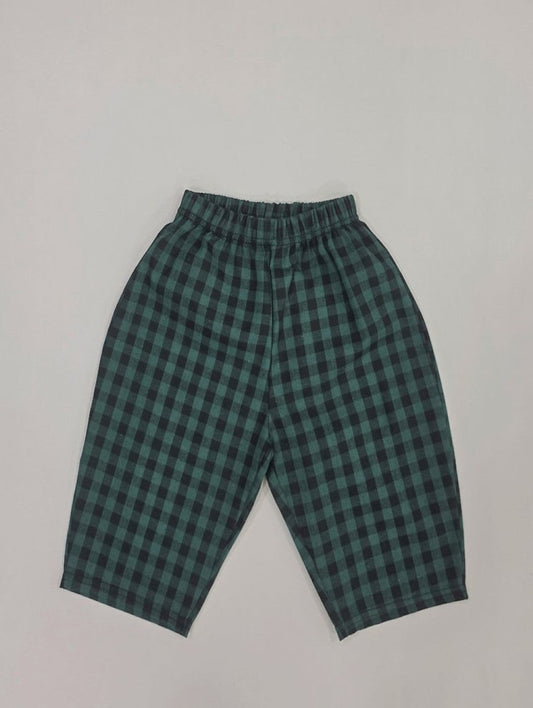 Check autumn pants green-black