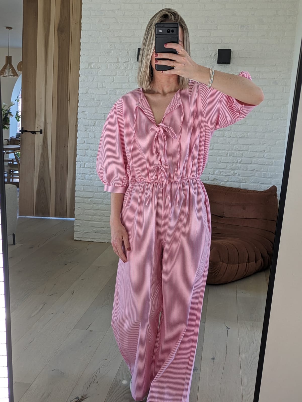 Jumpsuit striped pink