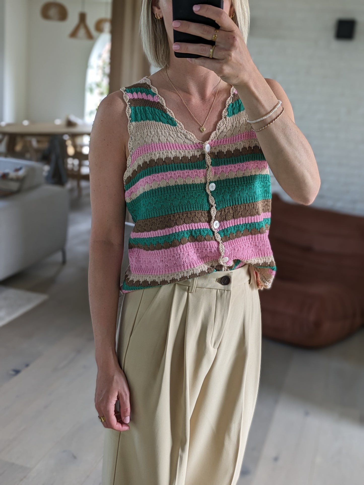 Crochet multicolor top