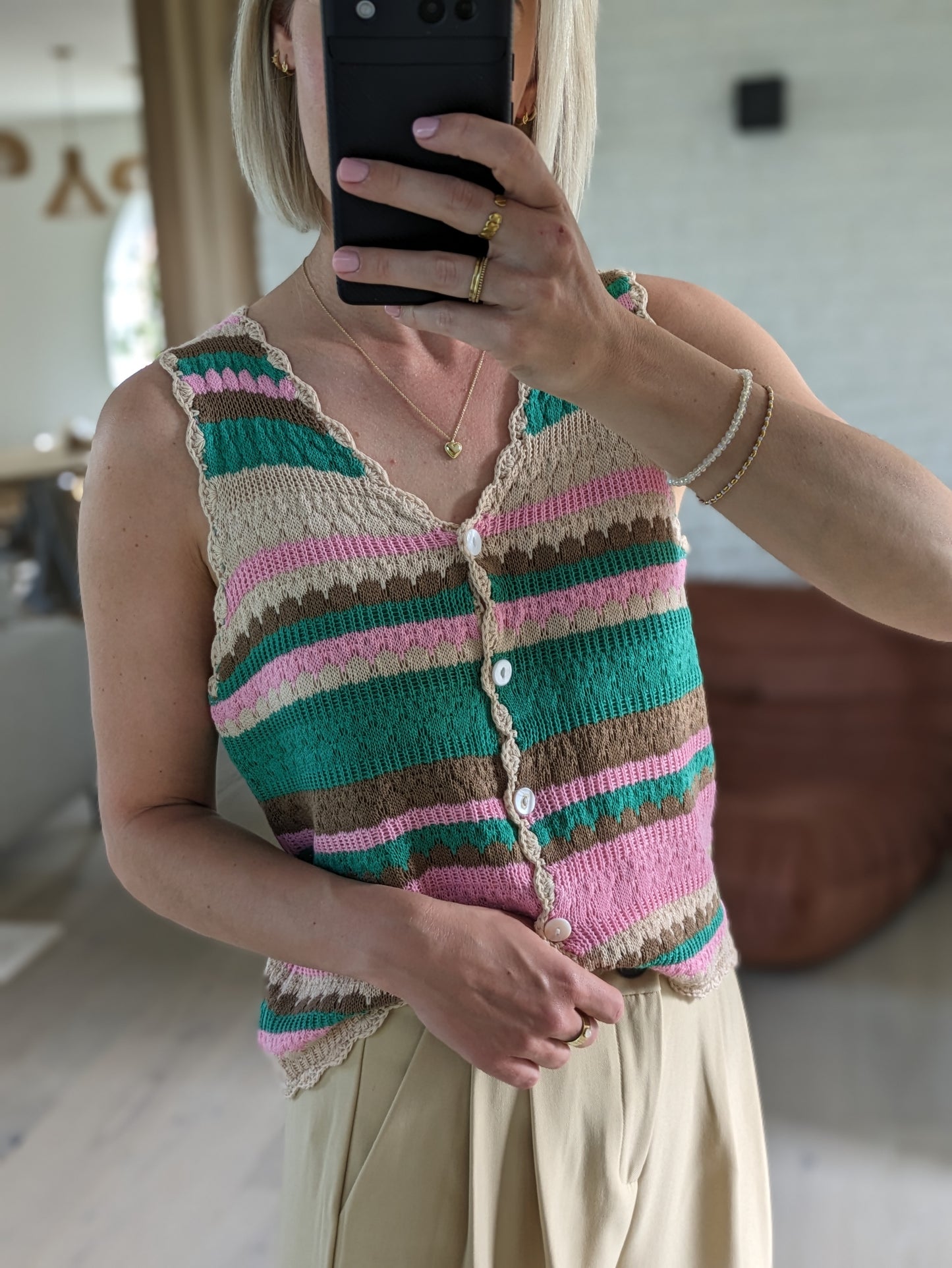 Crochet multicolor top