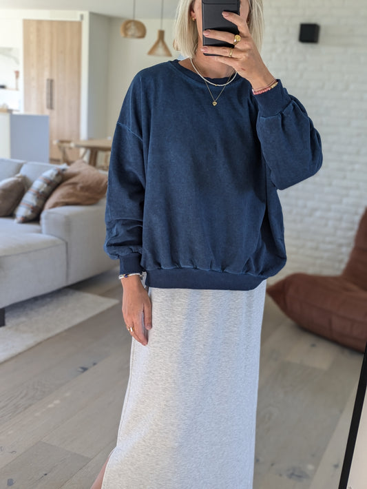 Washed sweater navy