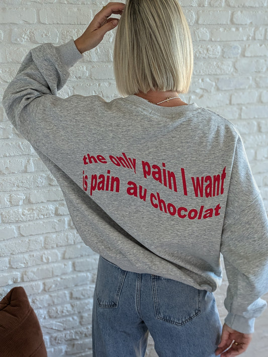 Sweater pain au chocolat light grey