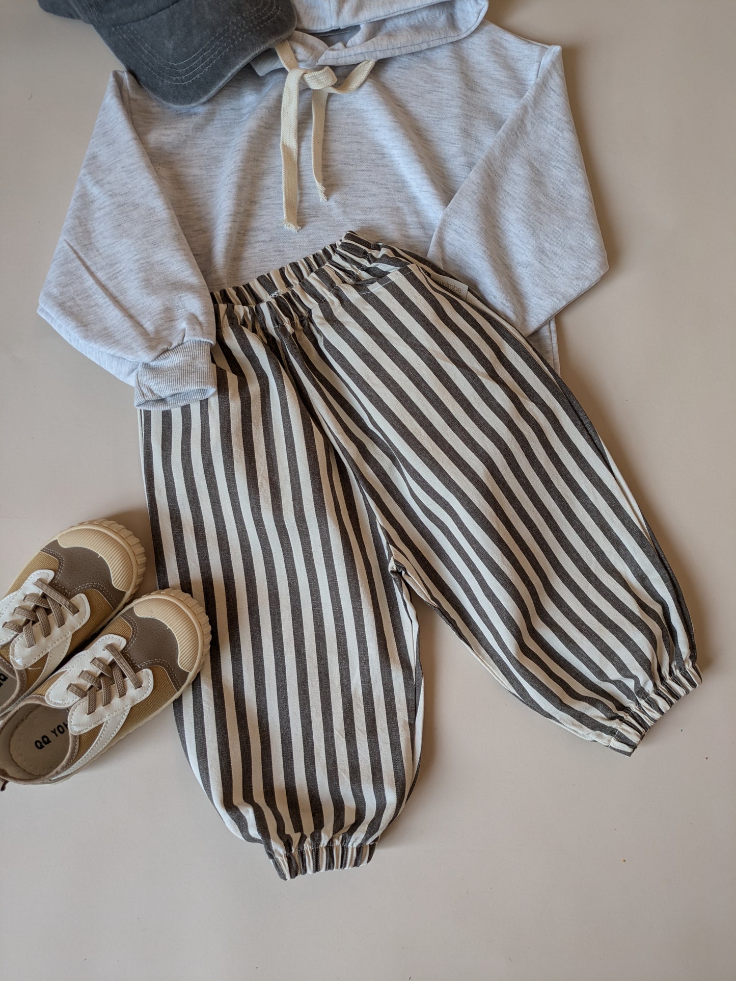 Striped broek brown/grey