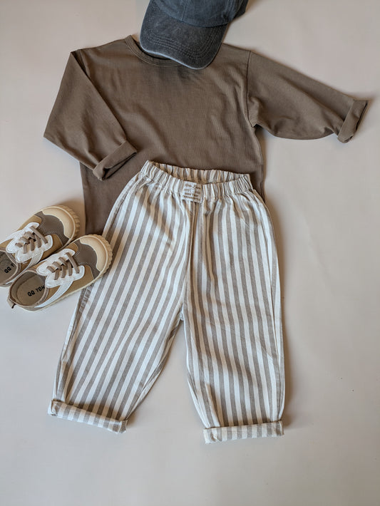 Striped broek beige