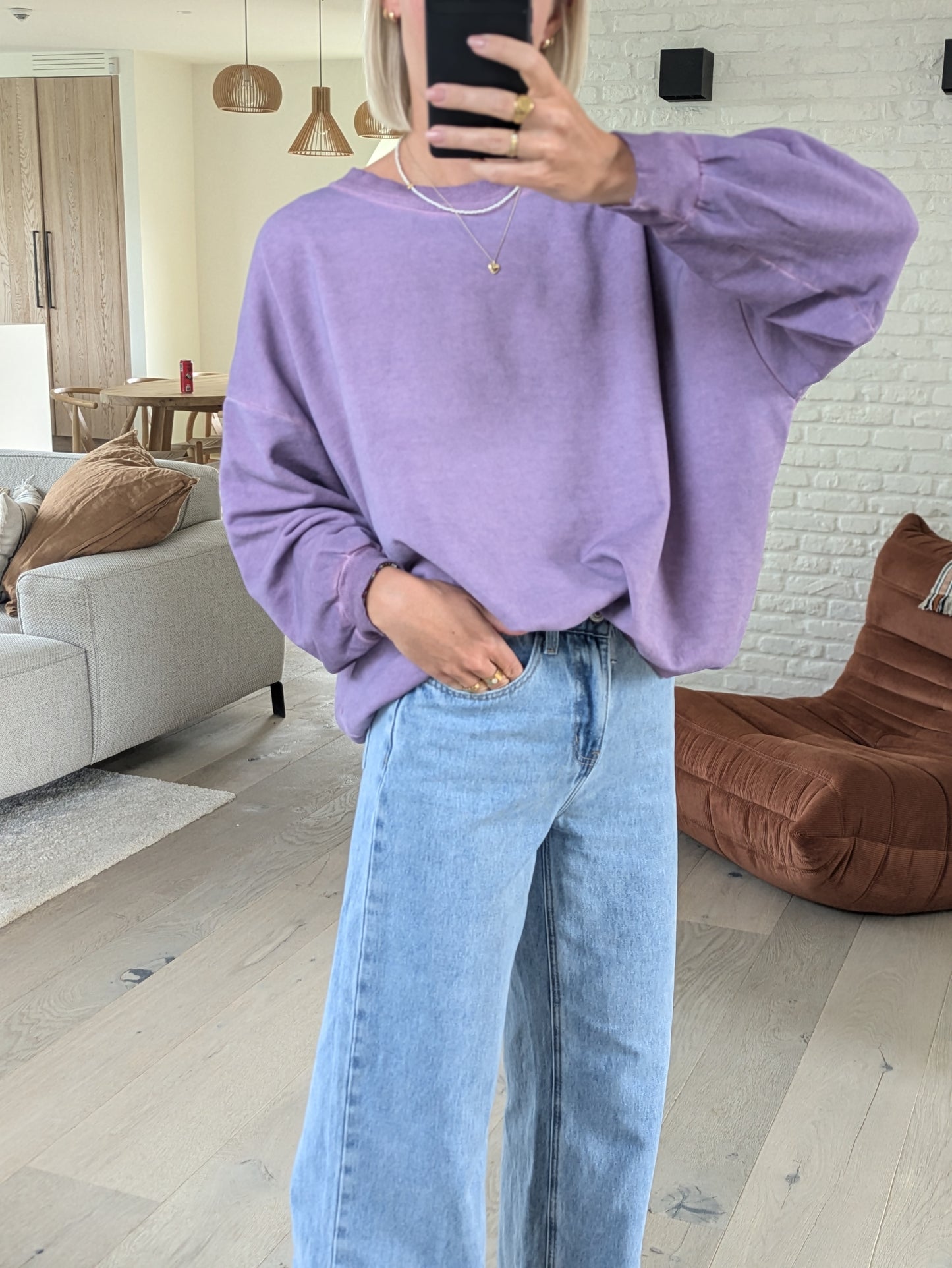 Washed sweater purple