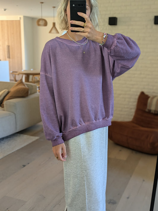 Washed sweater purple