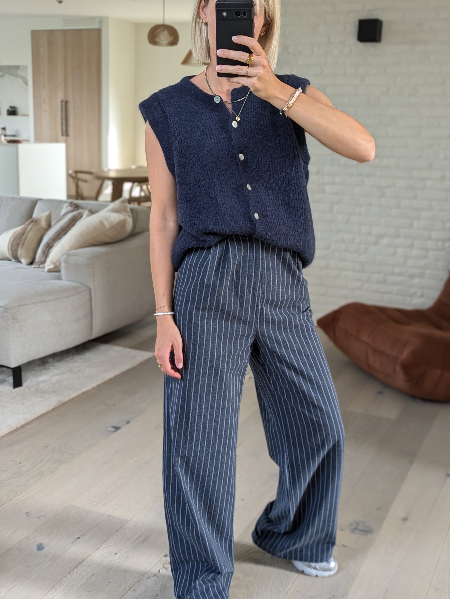 Striped Nancy pants blue