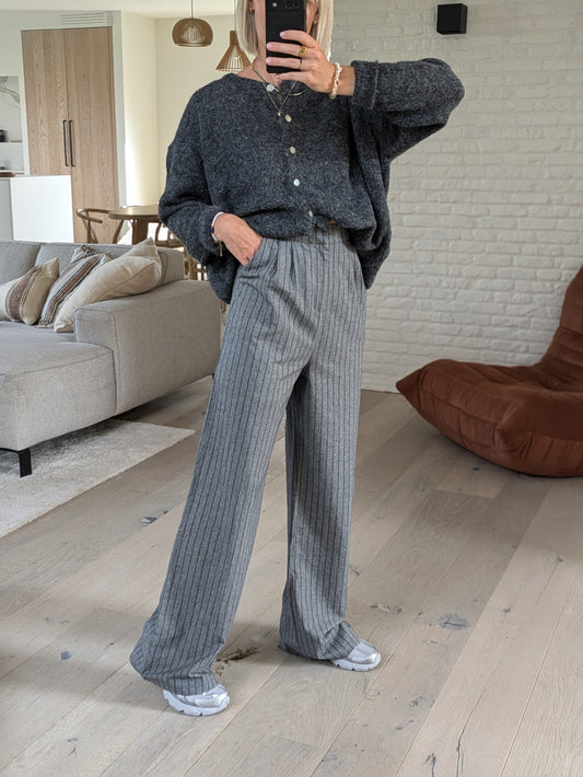 Striped Nancy pants grey