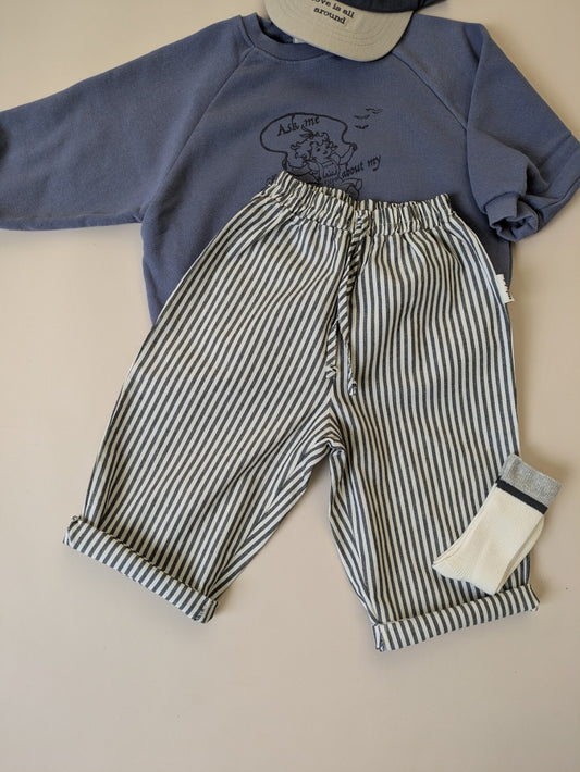 Navy striped pants