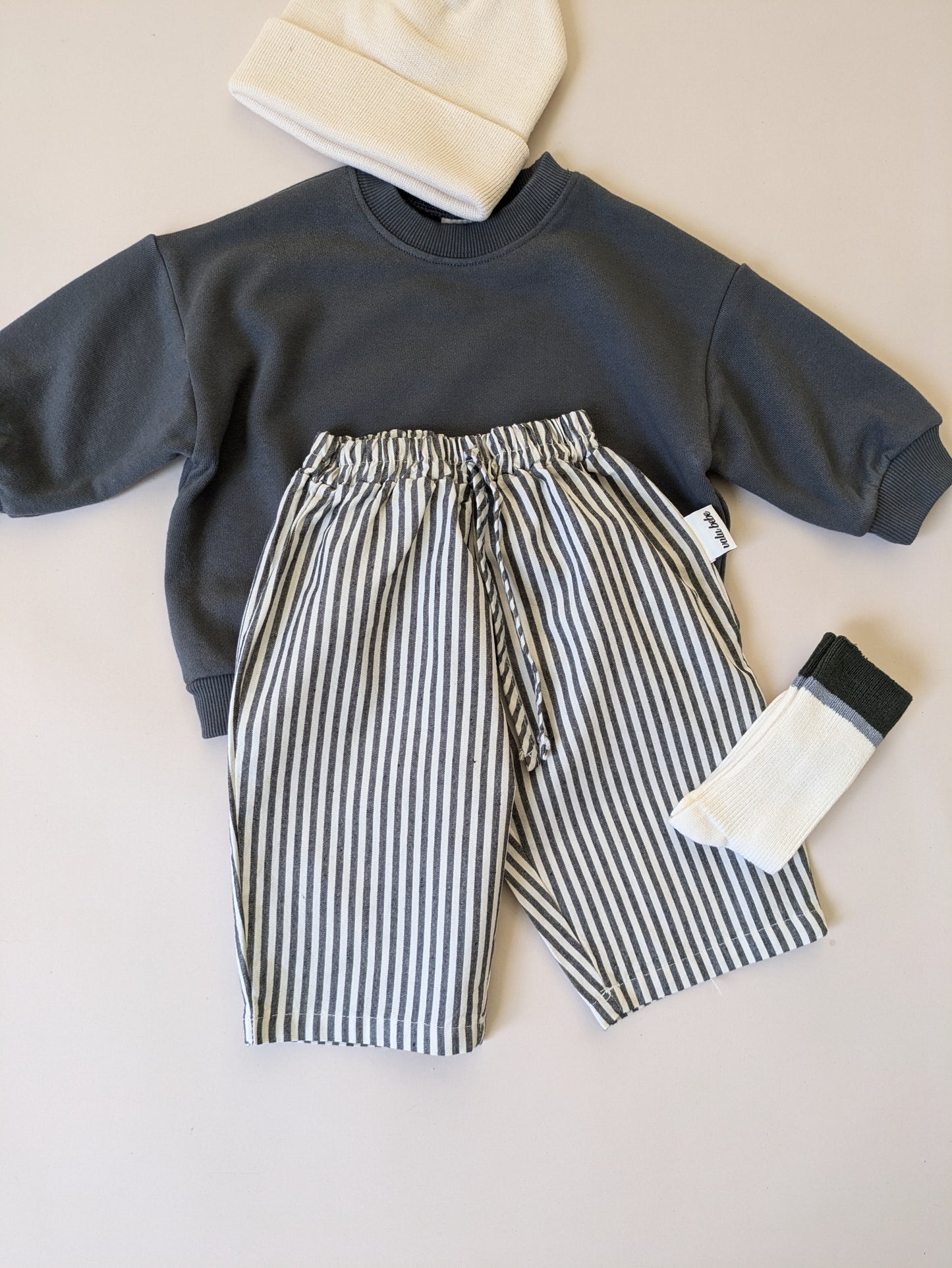 Navy striped pants