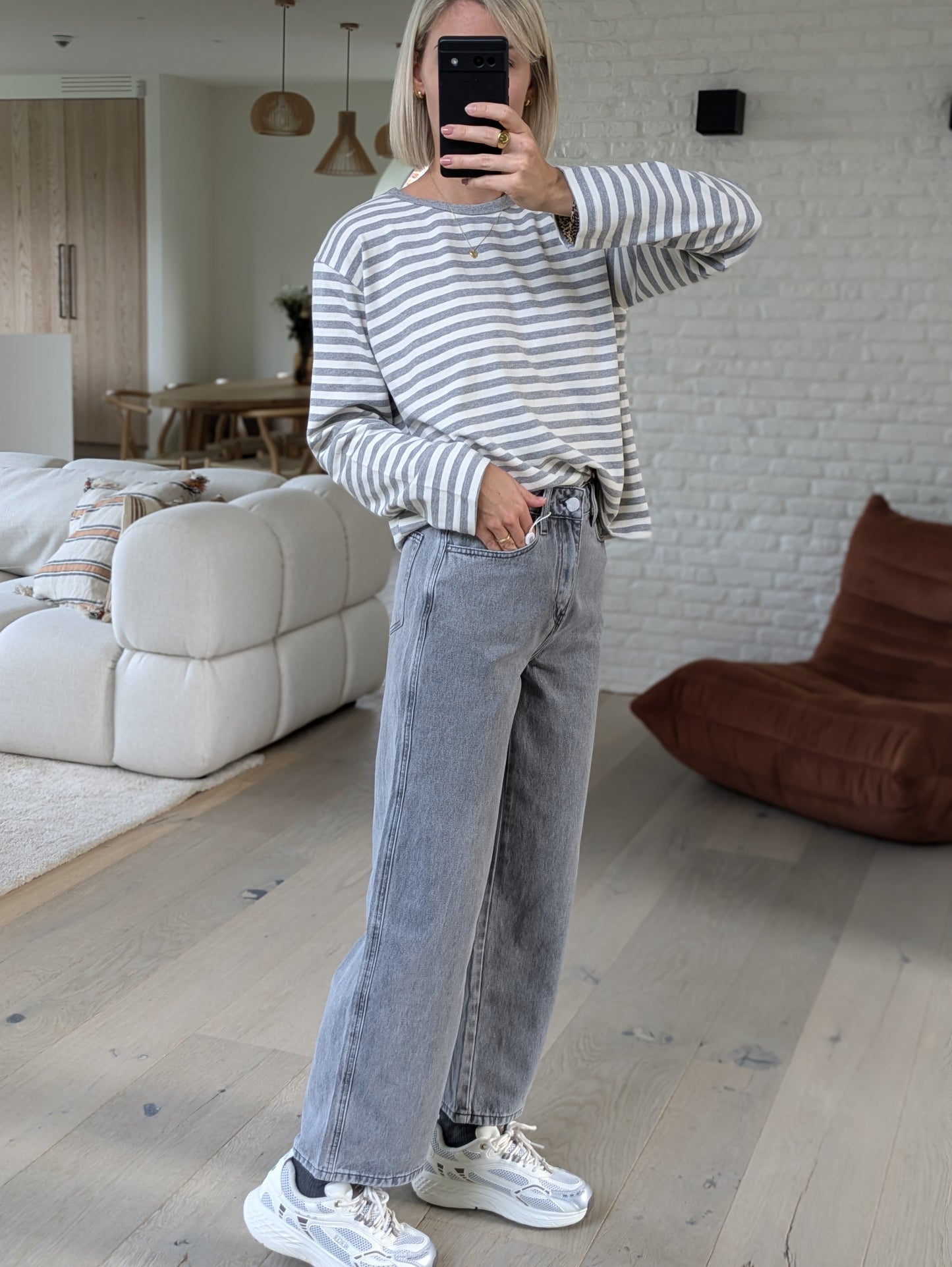 Bobo jeans grey cropped fit