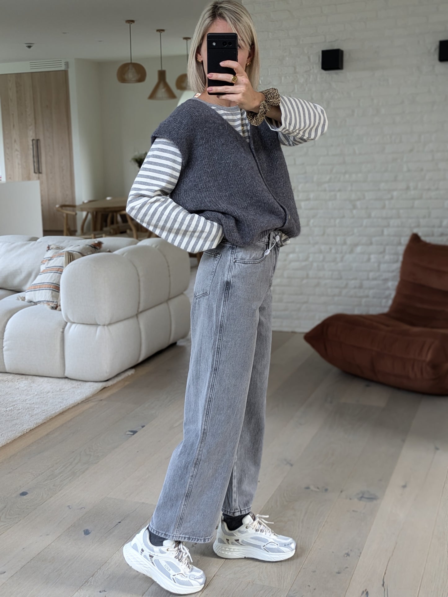 Bobo jeans grey cropped fit