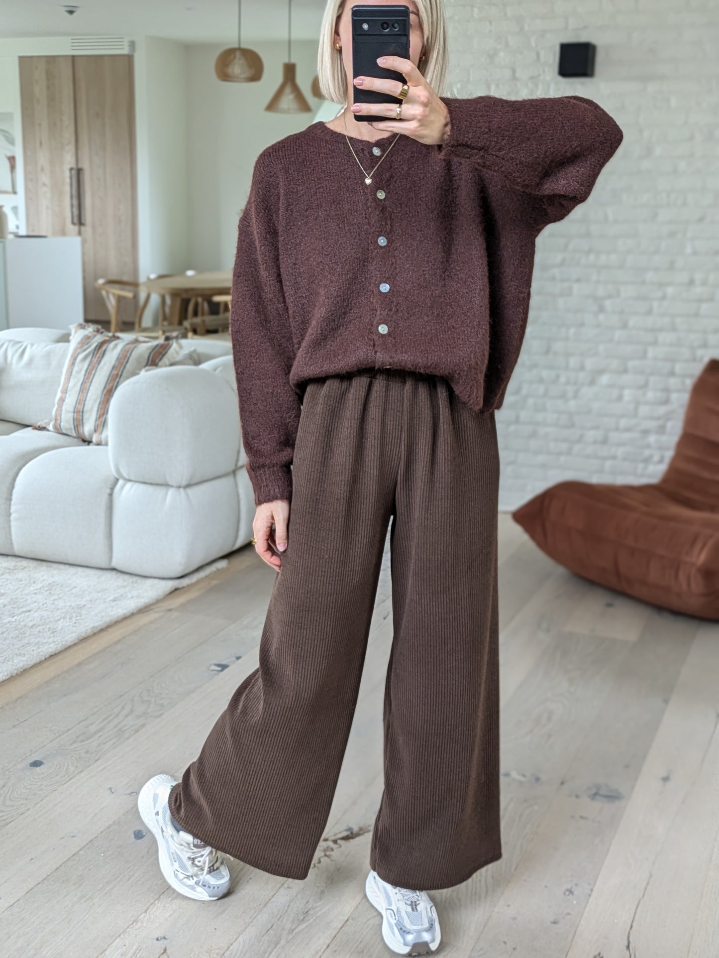 Rib pants brown